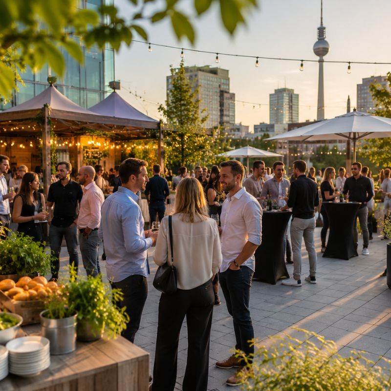 Corporate Event mit Gästen auf einer Outdoor Veranstaltung in Berlin