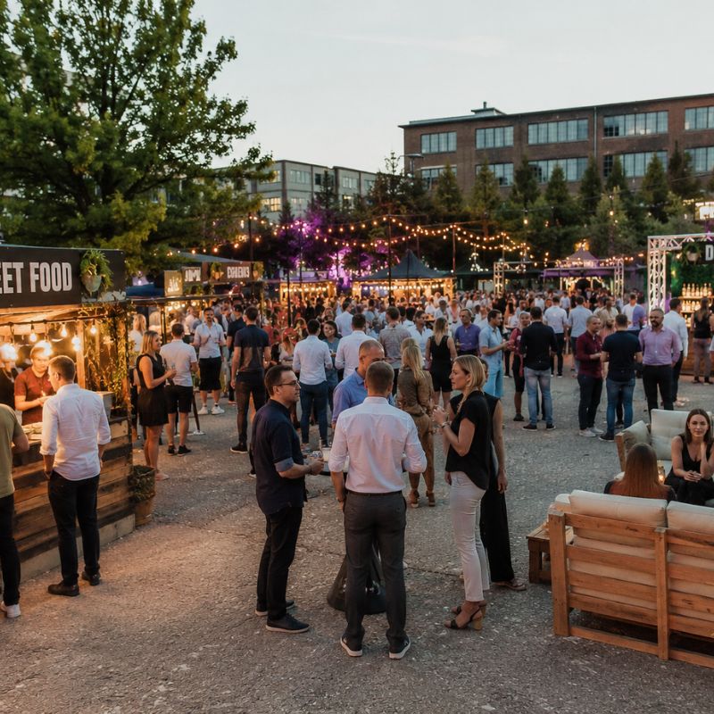 Sommerfest für Unternehmen mit Gästen und Catering in Berlin